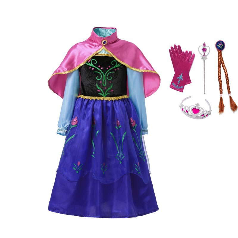 Vestido Fantasia Princesa Anna (Frozen)+ Acessórios + Frete Grátis