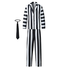 Cosplay Beetlejuice Conjunto com Gravata