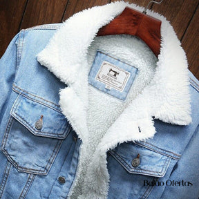 Jaqueta Jeans Masculina Forrada em Lã