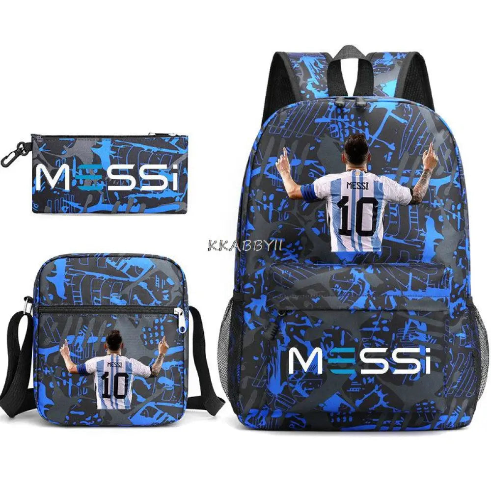 Kit Escolar do M10 Com 3 Peças - Mochila, Bolsa de Ombro e Estojo