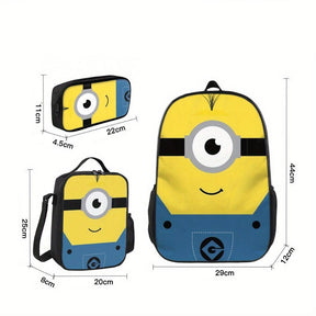 Kit Mochila Escolar Minions - Mochila, Lancheira e Estojo