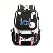 Mochila Escolar Stitch com porta USB